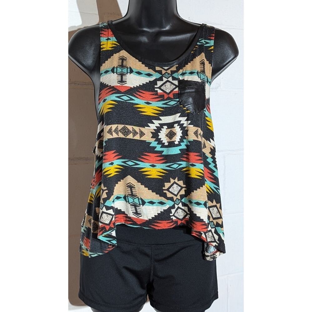 Love Culture Tank Top Aztec Tribal Print Sleeveless Casual Tank Top Large
